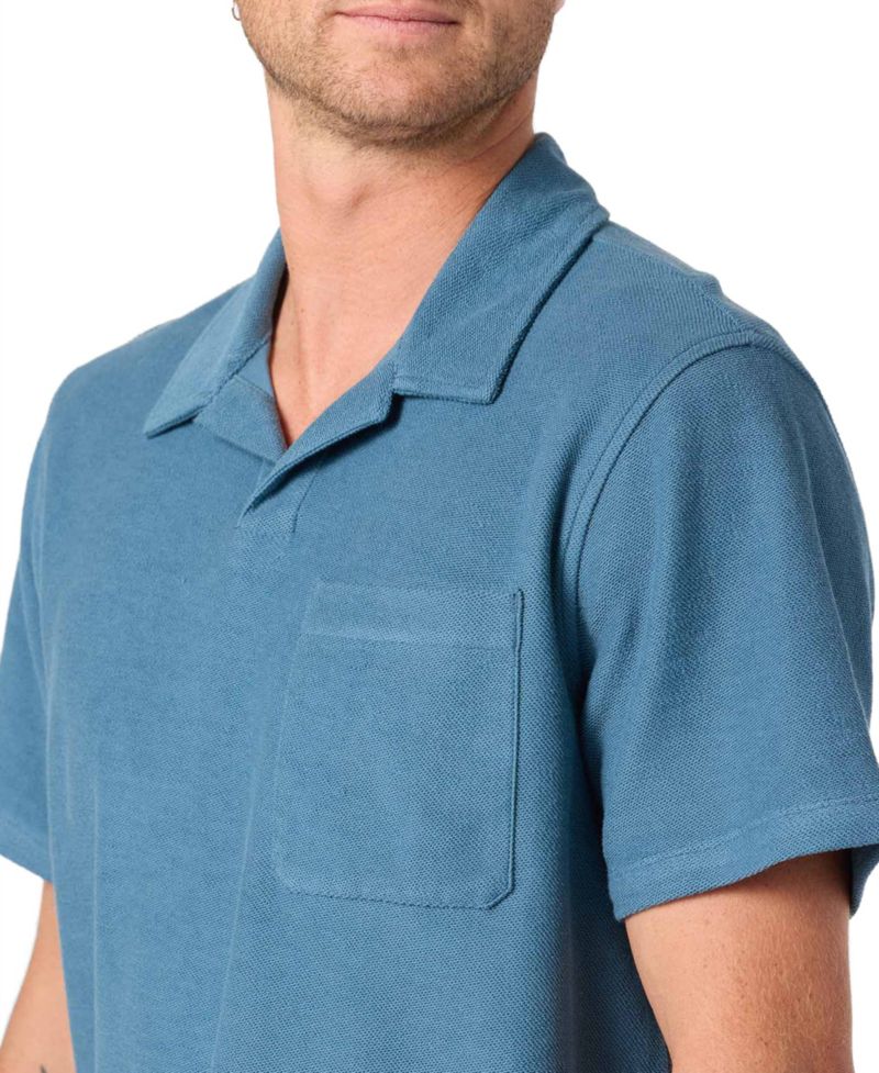 Men's Knit Camp-Collar Polo Shirt