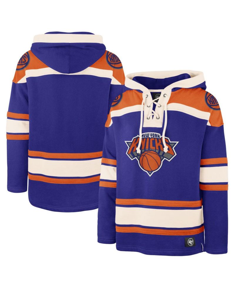 Men's Royal New York Knicks Superior Lacer Pullover Hoodie