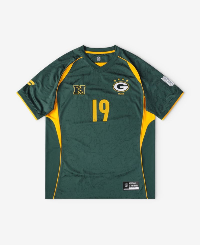 Big Boys and Girls Green Green Bay Packers Football x Football V-Neck Fan Jersey