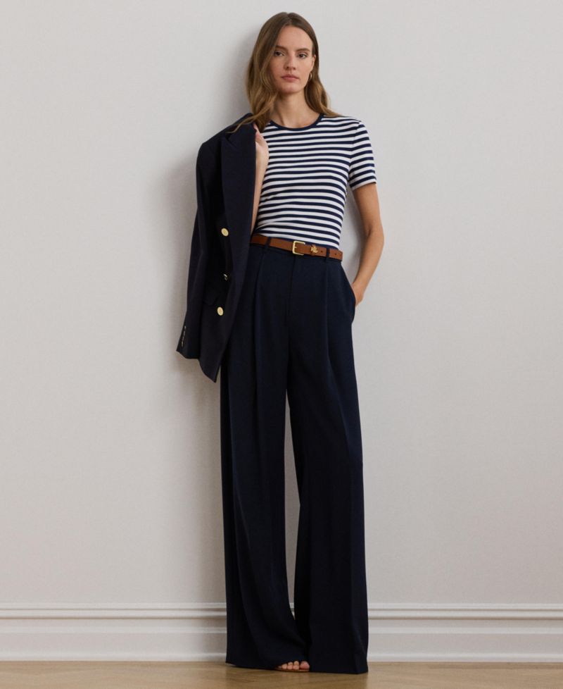Women's Double-Faced Georgette Wide-Leg Pants