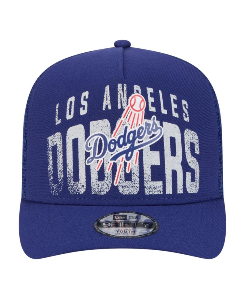 Big Boys and Girls Royal Los Angeles Dodgers Logo Fade A-Frame 9FIFTY Snapback Hat