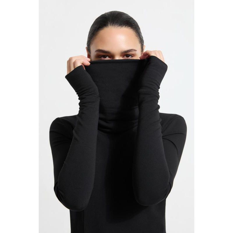 Women's Lisa Oversized-Collar Thumbhole Long-Sleeve Sweatshirt Dress