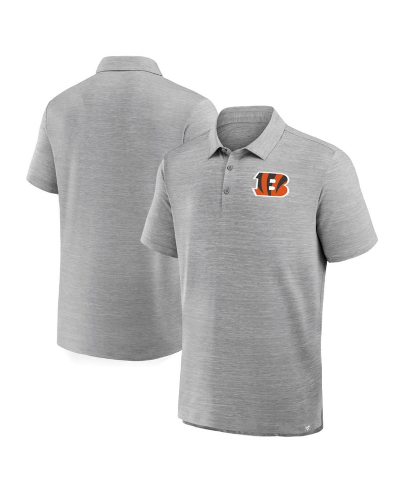 Men's Heather Gray Cincinnati Bengals Clutch Polo Shirt