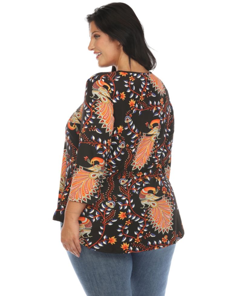 Plus Size Vibrant Boho Swing Top
