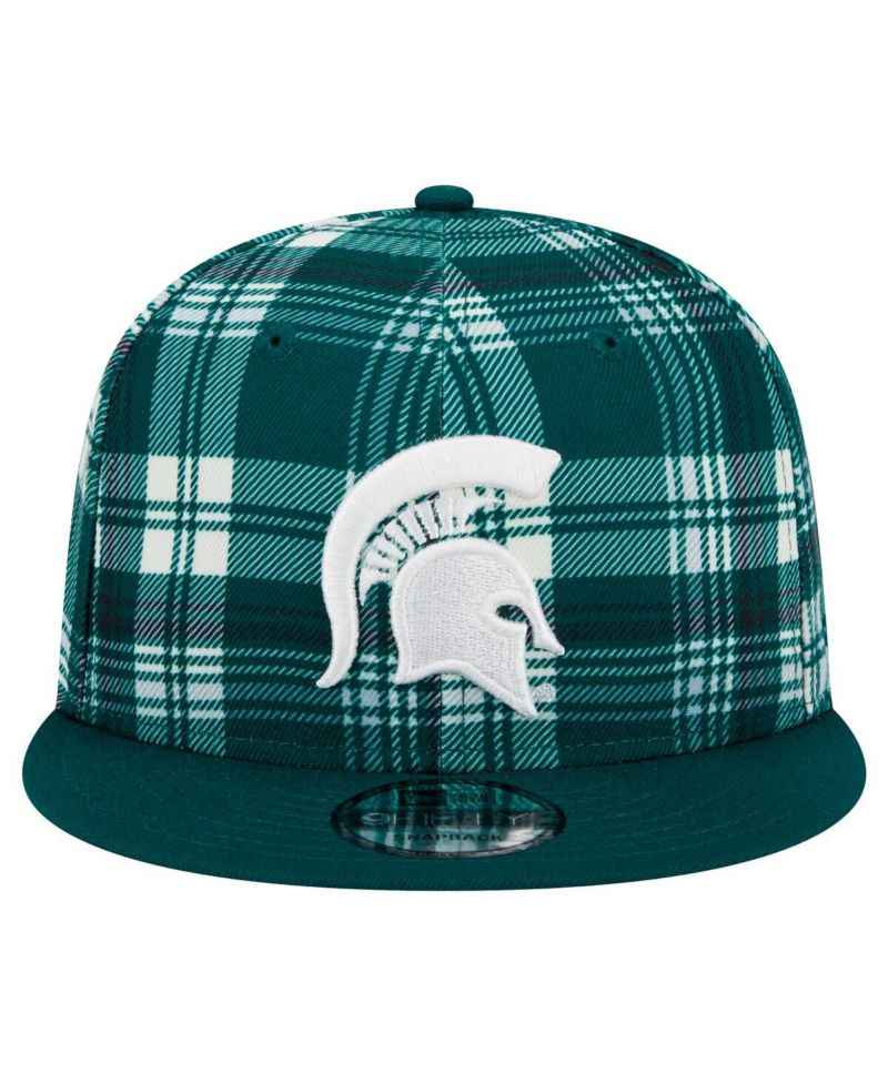 Men's Green Michigan State Spartans Plaid 9FIFTY Snapback Hat
