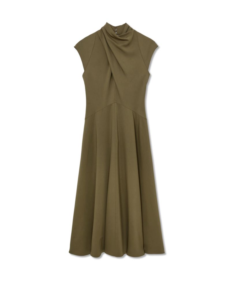 Women's High-Neck A-Line Sleeveless Midi Dress