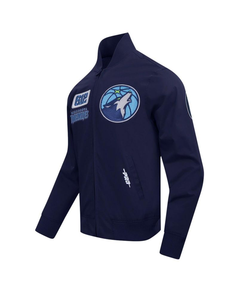 Men's Navy Minnesota Timberwolves Area Code Twill Full-Zip Jacket