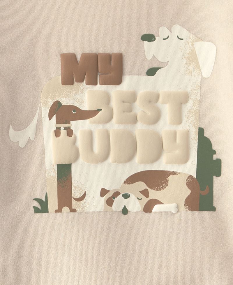 Baby Boys' My Best Buddy Dog Fleece Sweatshirt and Pants, 2-Piece Set