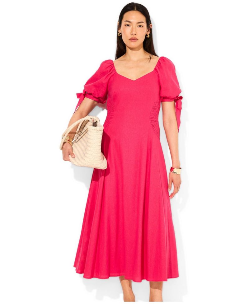 Women's Sweetheart Puff-Sleeve Maxi Dress