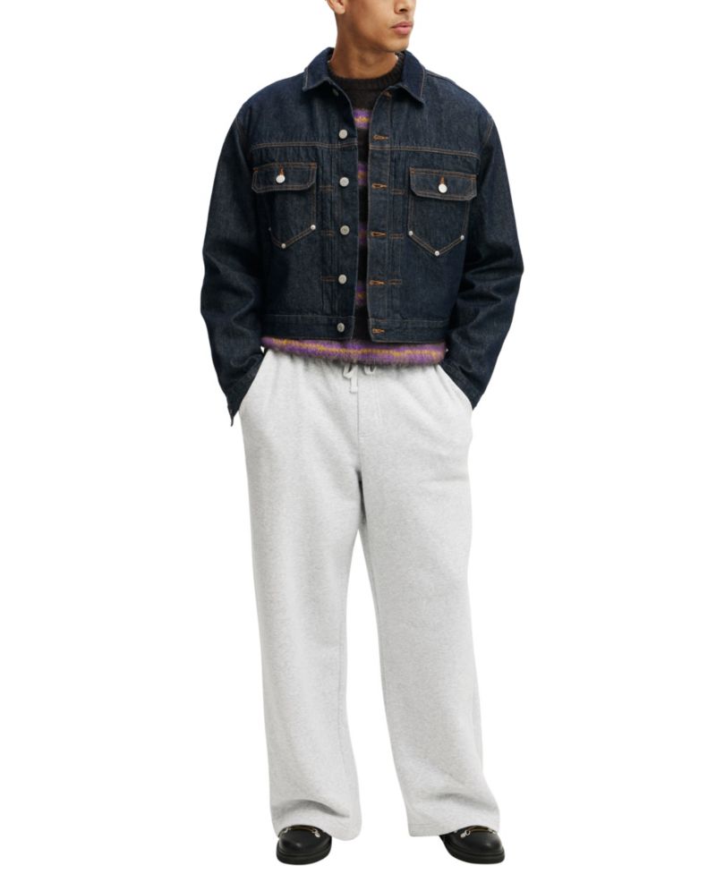 Men's Type 2 Modern-Fit Cropped Denim Jacket