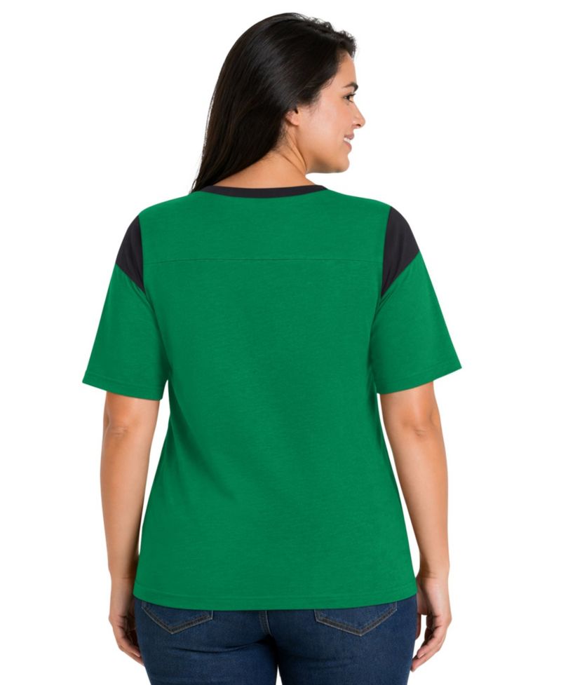 Women's Green Philadelphia Eagles Plus Size Linebacker T-Shirt