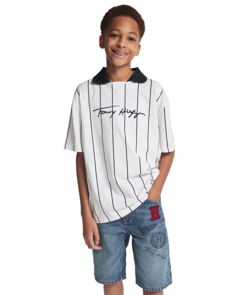 Boys' 8-20 Regular Fit Varsity Denim Shorts