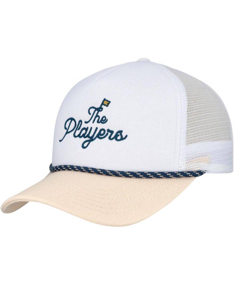 Men's White/Tan THE PLAYERS Nailhead Canvas Rope Adjustable Hat