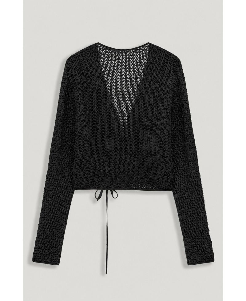 Women's Wrap Mesh Blouse