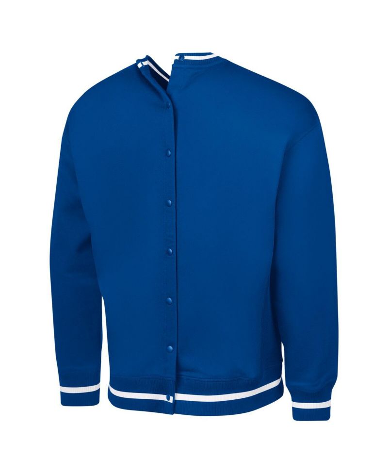Men's Royal Buffalo Bills Adaptive Blocker Fleece Pullover Sweatshirt