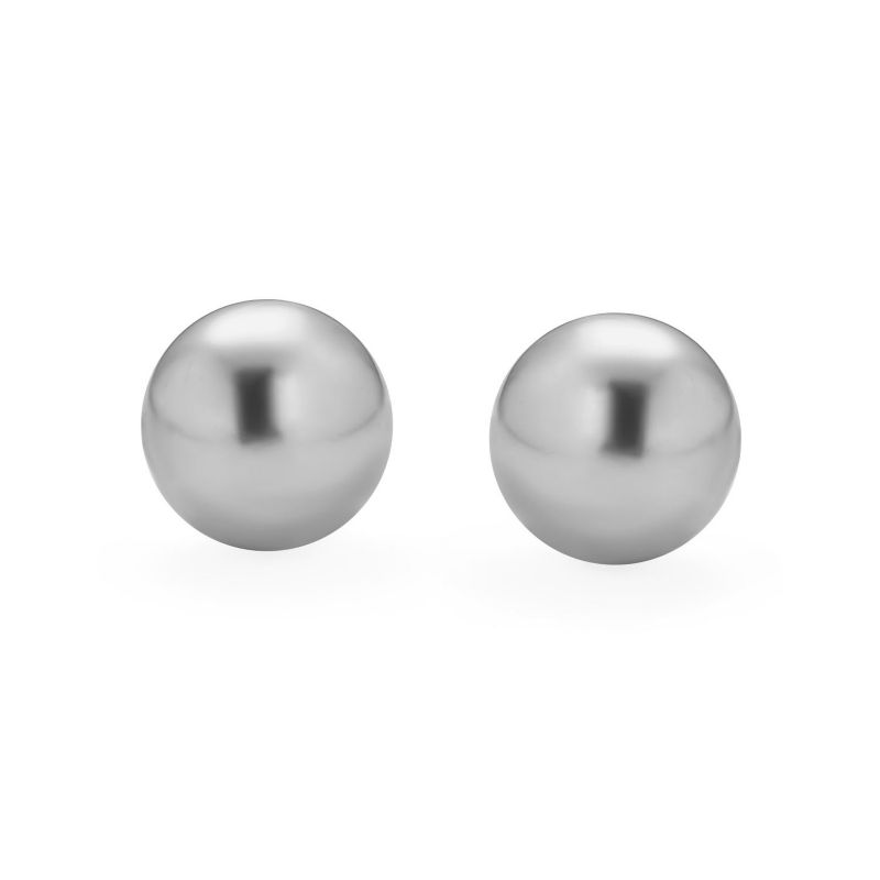 Classic Timeless Grey Faux Pearl Earrings .925 Sterling Silver Post