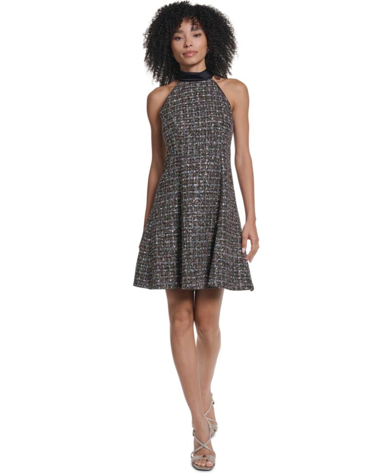 Women's Tweed Halter Dress