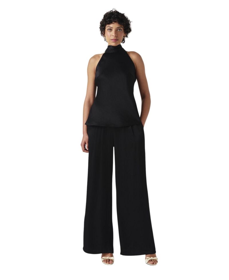 Women's Reese Sleeveless High-Neck Satin Top