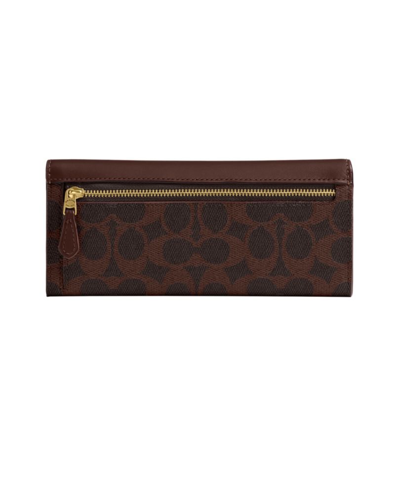 Mila Signature Coated Canvas Long Flap Wallet