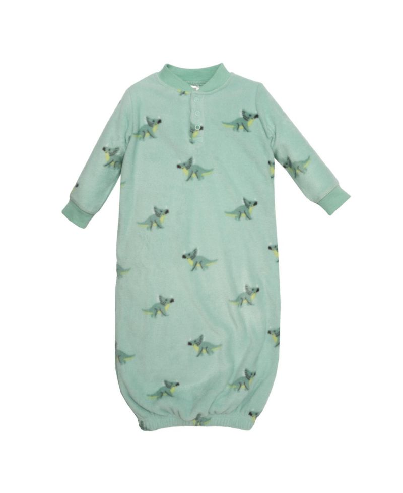 Baby Boys Hudson Fleece Gowns, Cheerful Dino Friends, Preemie-Newborn