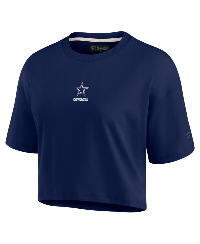 Women's Navy Dallas Cowboys Super Soft Boxy Short Sleeve Cropped T-shirt