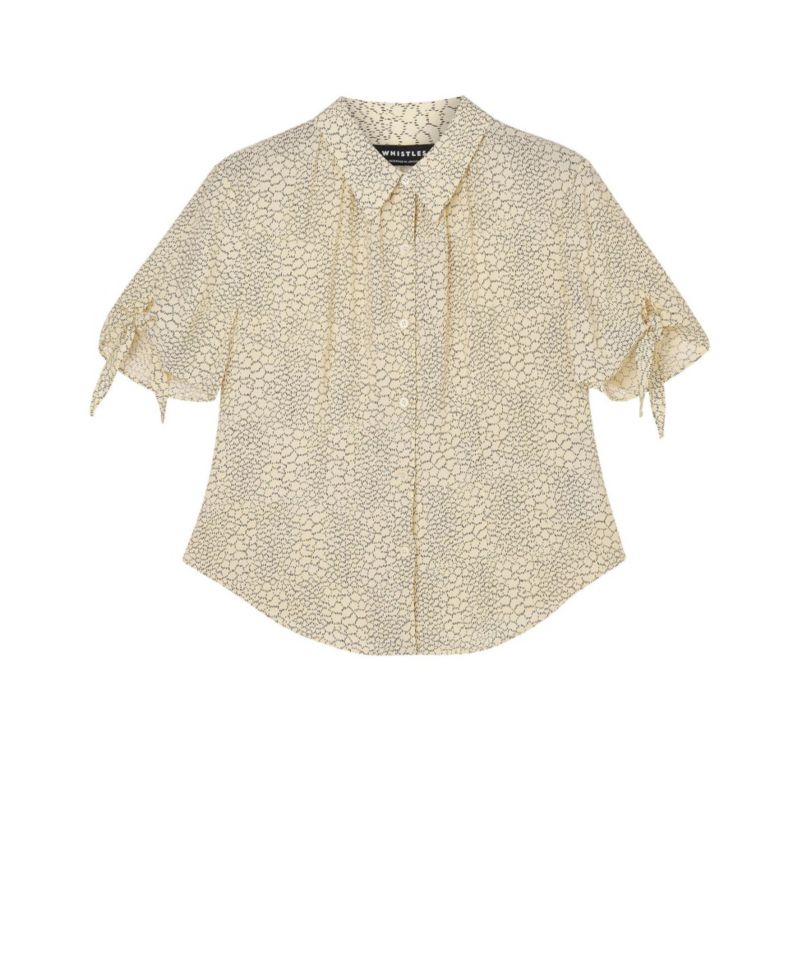 Women's Dashed Marks Tie Sleeve Shirt