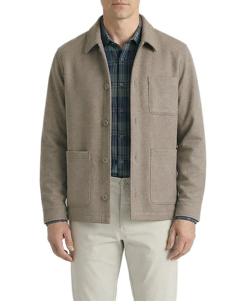 Men's Relaxed-Fit Wool-Like Shirt Jacket