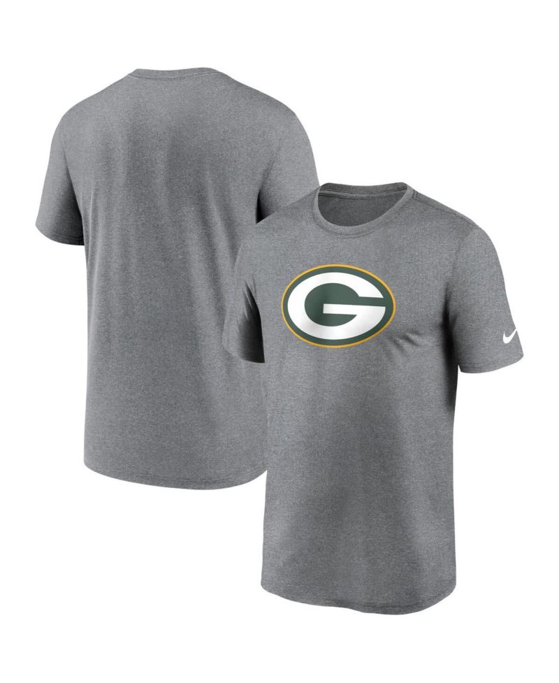 Men's Heather Charcoal Green Bay Packers Legend Logo Performance T-shirt