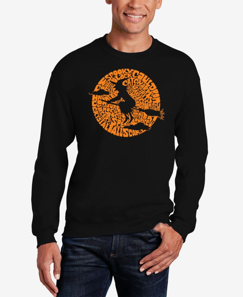Men's Spooky Witch Word Art Crewneck Sweatshirt