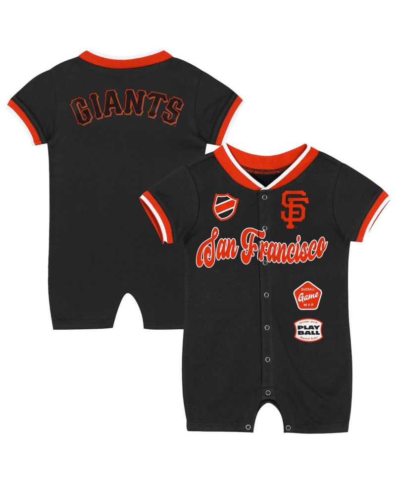 Baby Boys and Girls Black San Francisco Giants Pinch Coverall