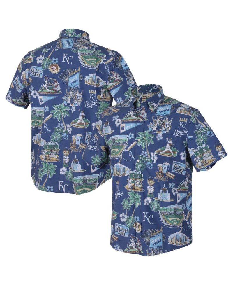 Men's Royal Kansas City Royals Scenic Tri-Blend Button-Down Shirt