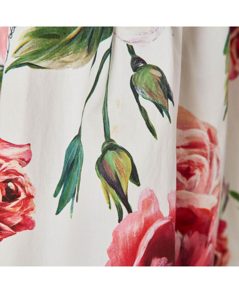 Women's Pre-Owned Dolce and Gabbana Floral Print Cotton Ruffled Dress