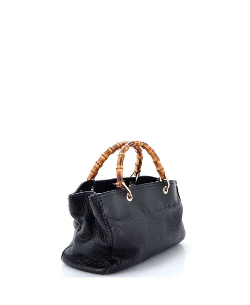 Medium Bamboo Shopper Tote Leather