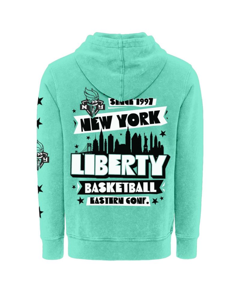 Men's and Women's Mint New York Liberty Mineral Wash Hoodie