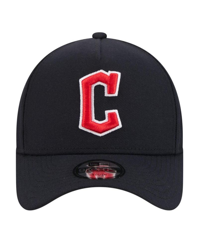 Big Boys and Girls Navy Cleveland Guardians 9FORTY A-Frame Adjustable Hat