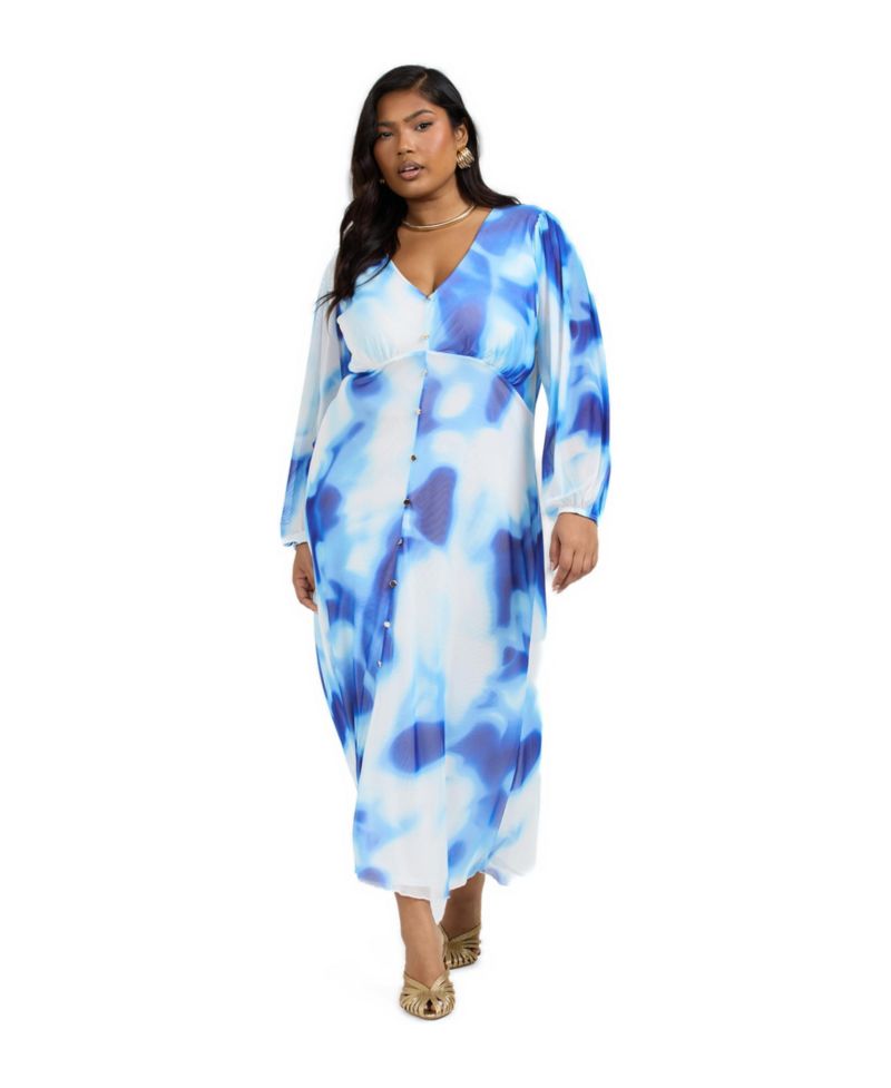 Women's Vibrant Tie Dye Midi Dress