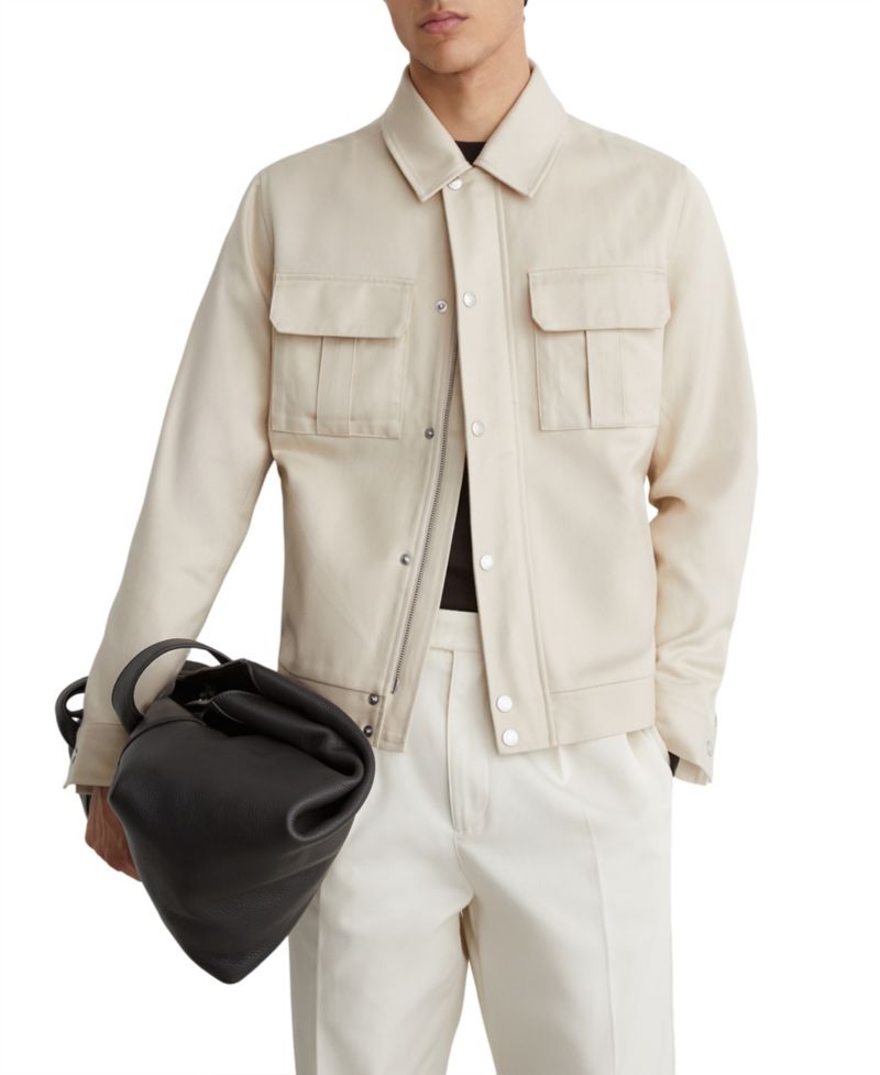 Men's Americas Lyocell-Cotton Twill Regular-Fit Bomber Jacket