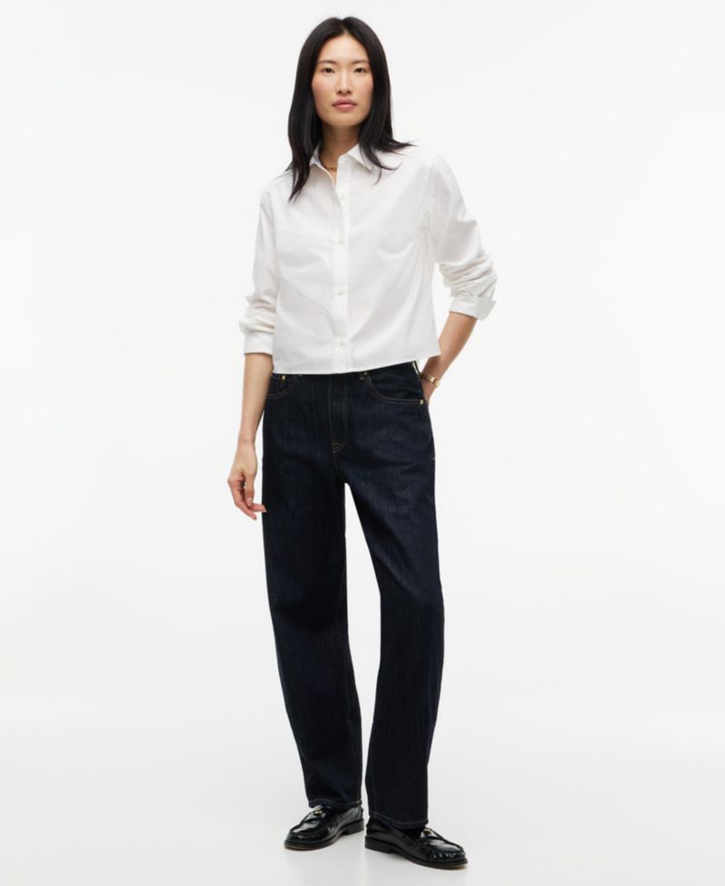 Women's Long-Sleeve Boxy Poplin Shirt