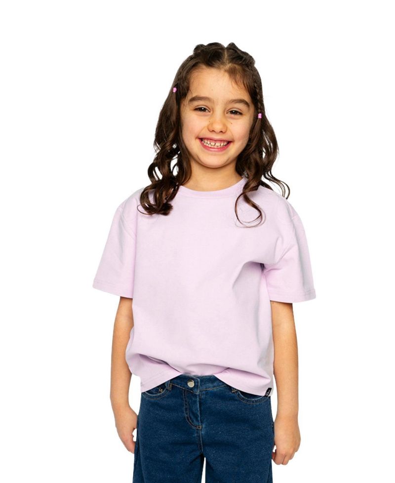 Big Girls 6-14 Heavy Jersey Wide Short Sleeve T-Shirt Mauve