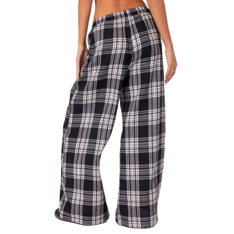 Women's Lounge Around plaid wide leg pants