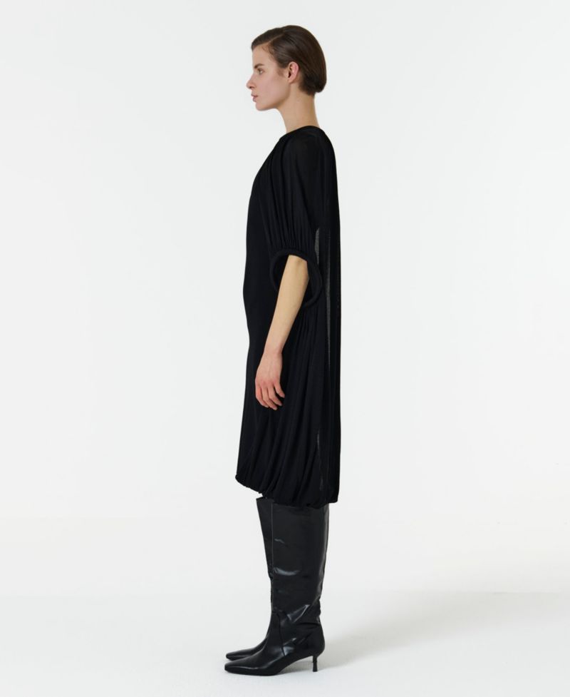 Women's Asymmetric Shoulder Hoop Knit Dress