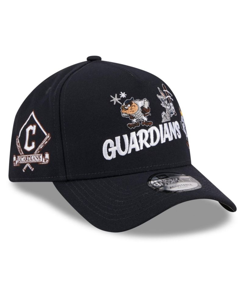 Big Boys and Girls Navy Cleveland Guardians Looney Tunes A-Frame 9FORTY Adjustable Hat