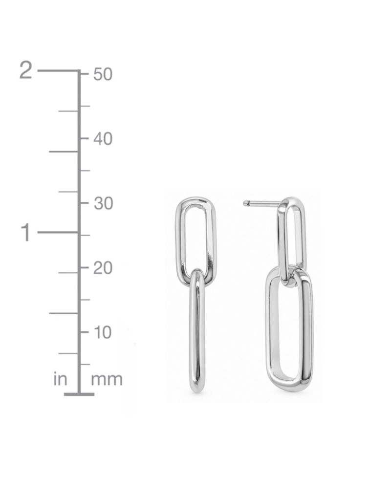 High Polished Link Post Drop Earring