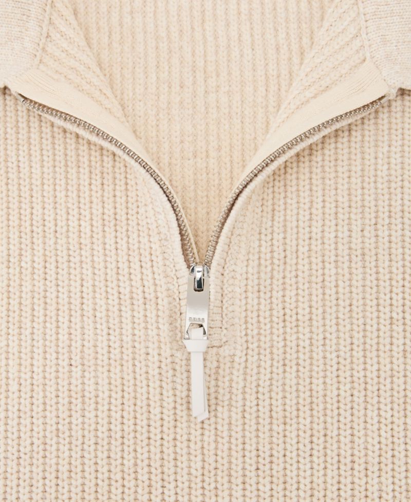 Men's Prop Cotton-Blend Rib Half-Zip Polo Sweater