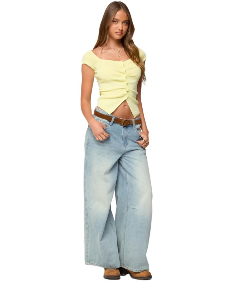 Women's Lilibet Sweetheart Button Up Top