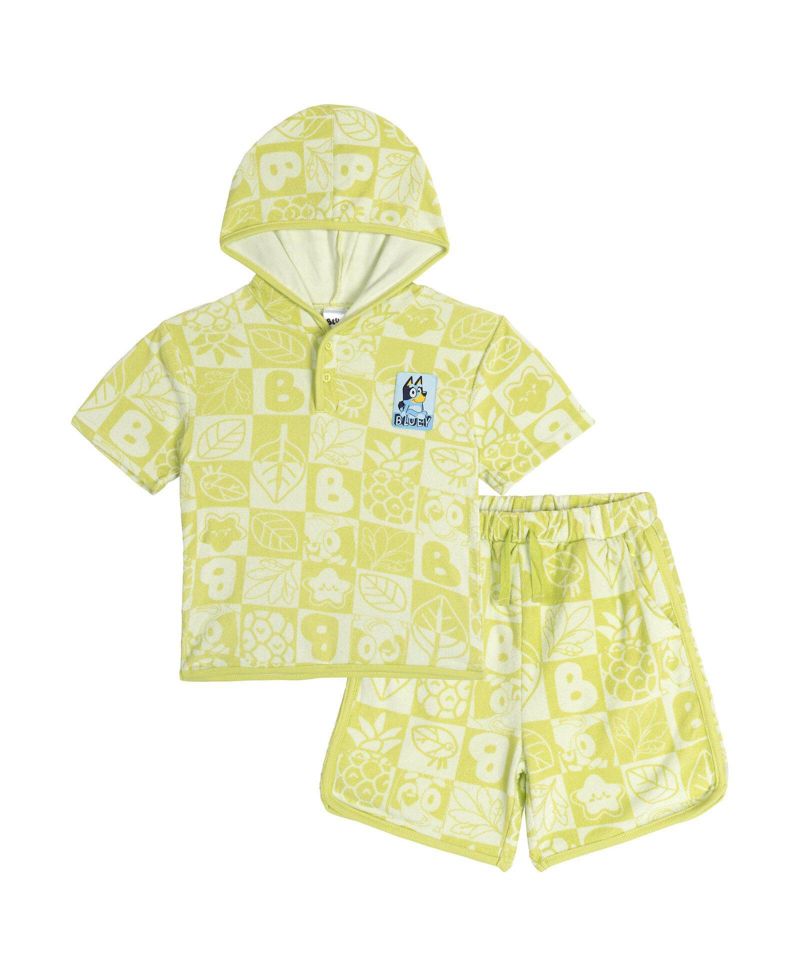 Little Kids' Boy or Girl Loungewear 2-Piece Hooded Tee and Shorts Set