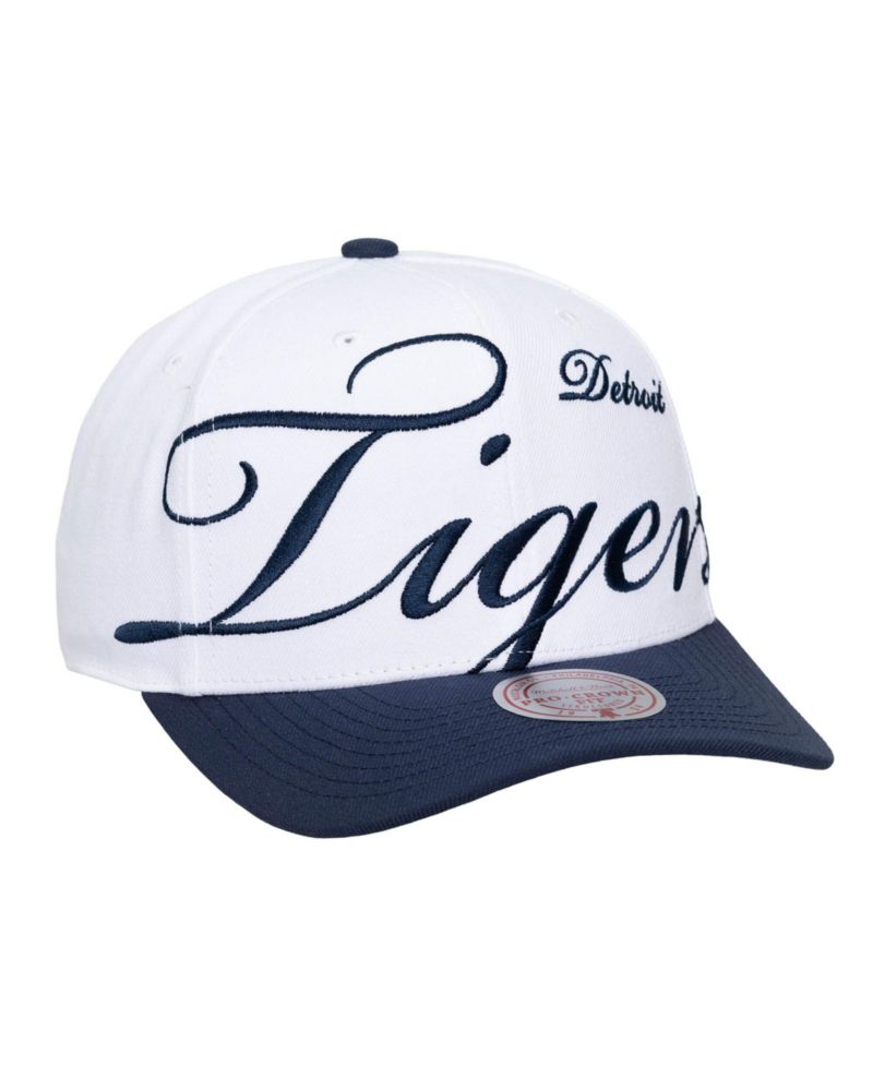 Men's and Women's White/Navy Detroit Tigers XL Script Pro Crown Adjustable Hat