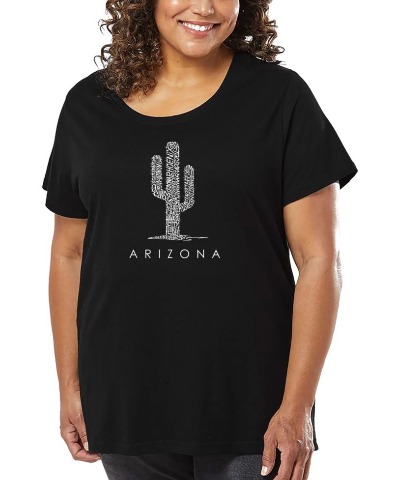 Plus Size Arizona Cities Word Art T-Shirt