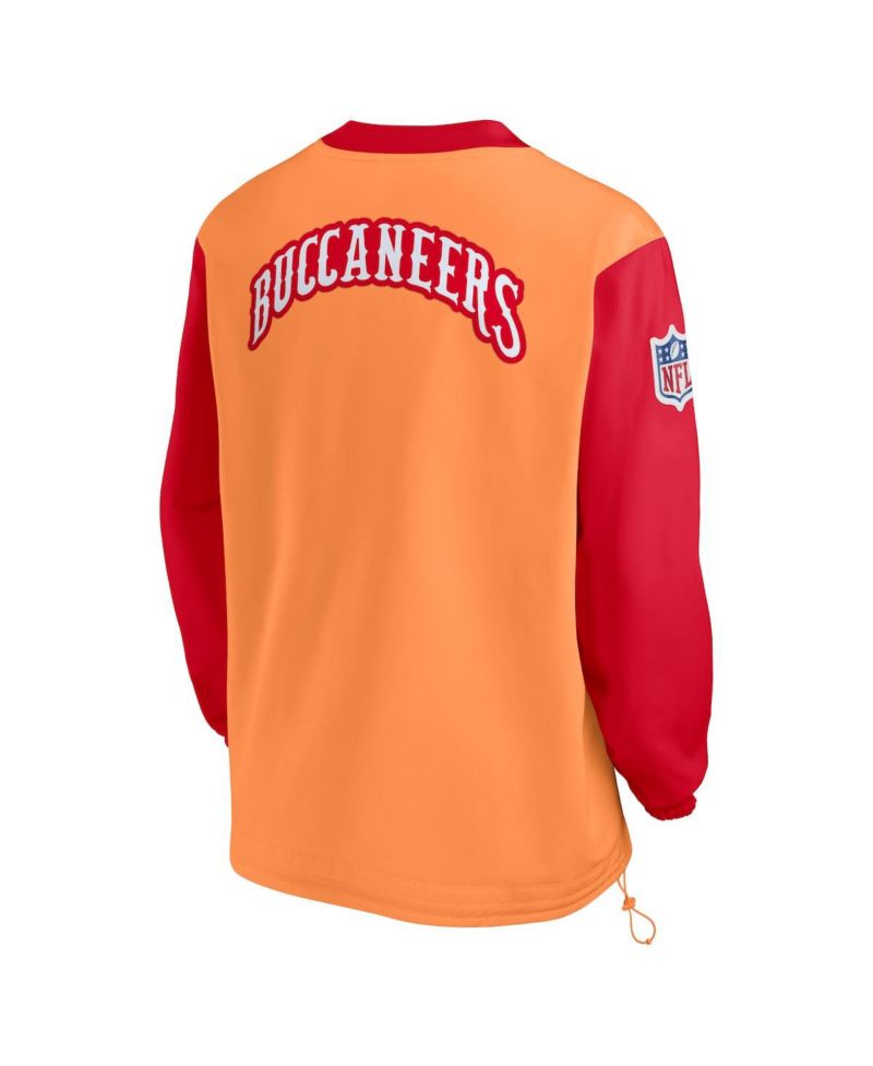 Men's Orange Tampa Bay Buccaneers Throwback V-Neck Pullover Windbreaker