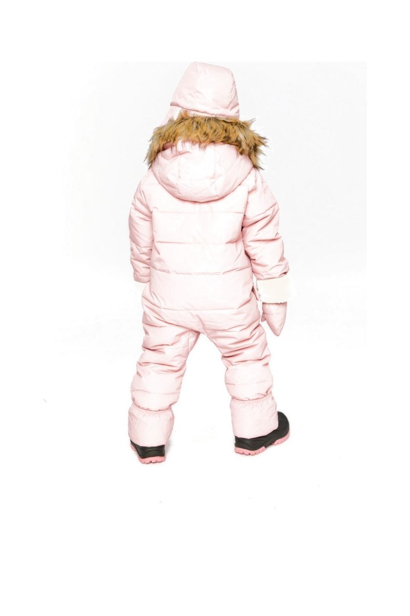 Baby Girl Snug One Piece Snowsuit Adapted for Car Seats Pale Dusty